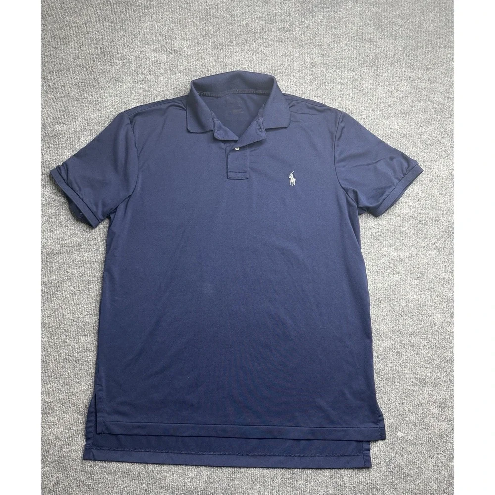Men's Polo Ralph Lauren Performance Shirt Size M Navy Blue Short Sleeve